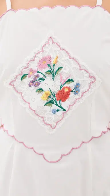 Another Girl Embroidered Handkerchief Detail Dress White | Thumbnail 6