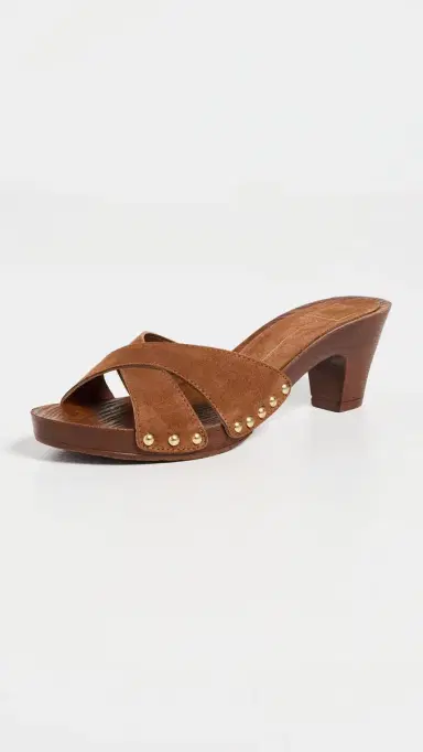 Dolce Vita Averie Nubuck Leather Clogs Brown | Thumbnail 2