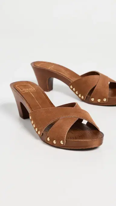 Dolce Vita Averie Nubuck Leather Clogs Brown | Thumbnail 5