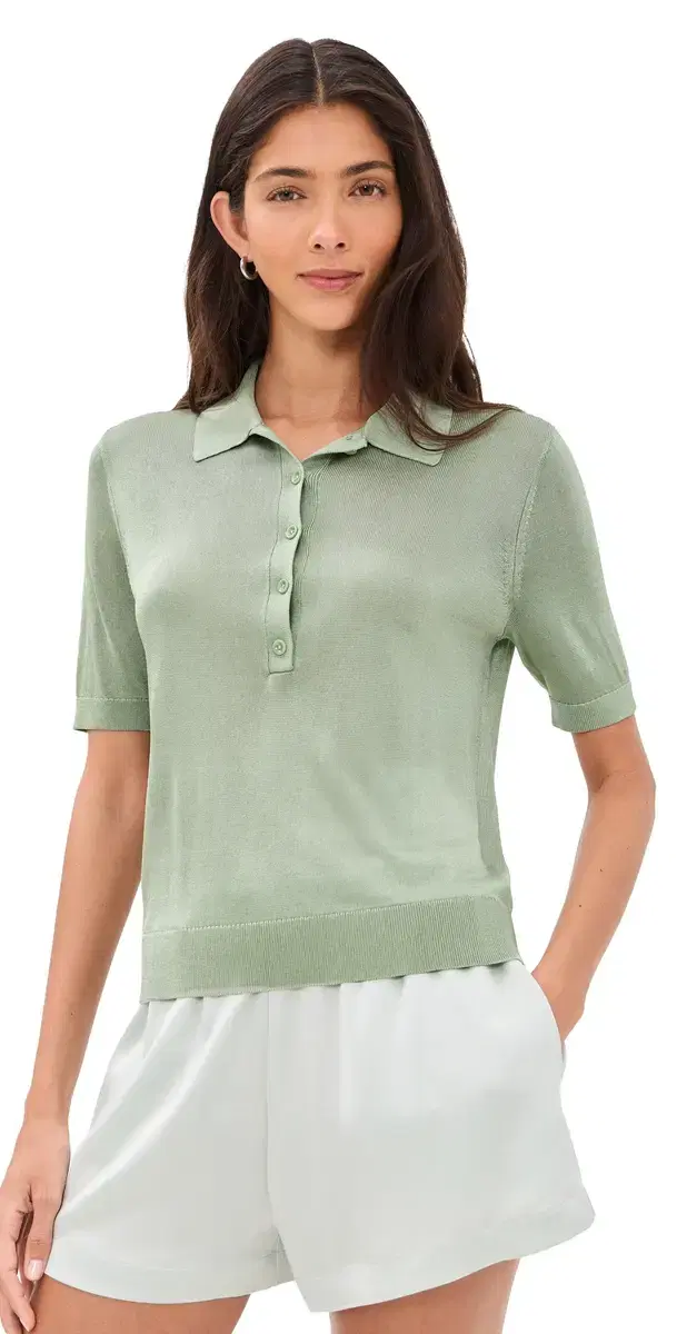 hort leeve heer Polo Delicate Green - 2qr