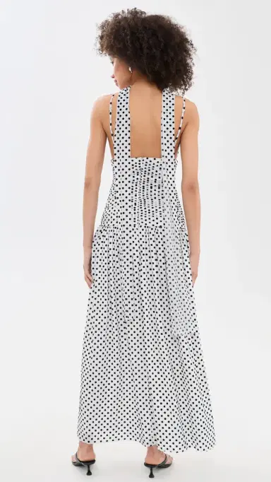 Another Girl Spot esh Maxi Dress with Scarf White/Black | Thumbnail 3