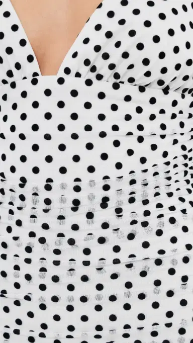 Another Girl Spot esh Maxi Dress with Scarf White/Black | Thumbnail 6