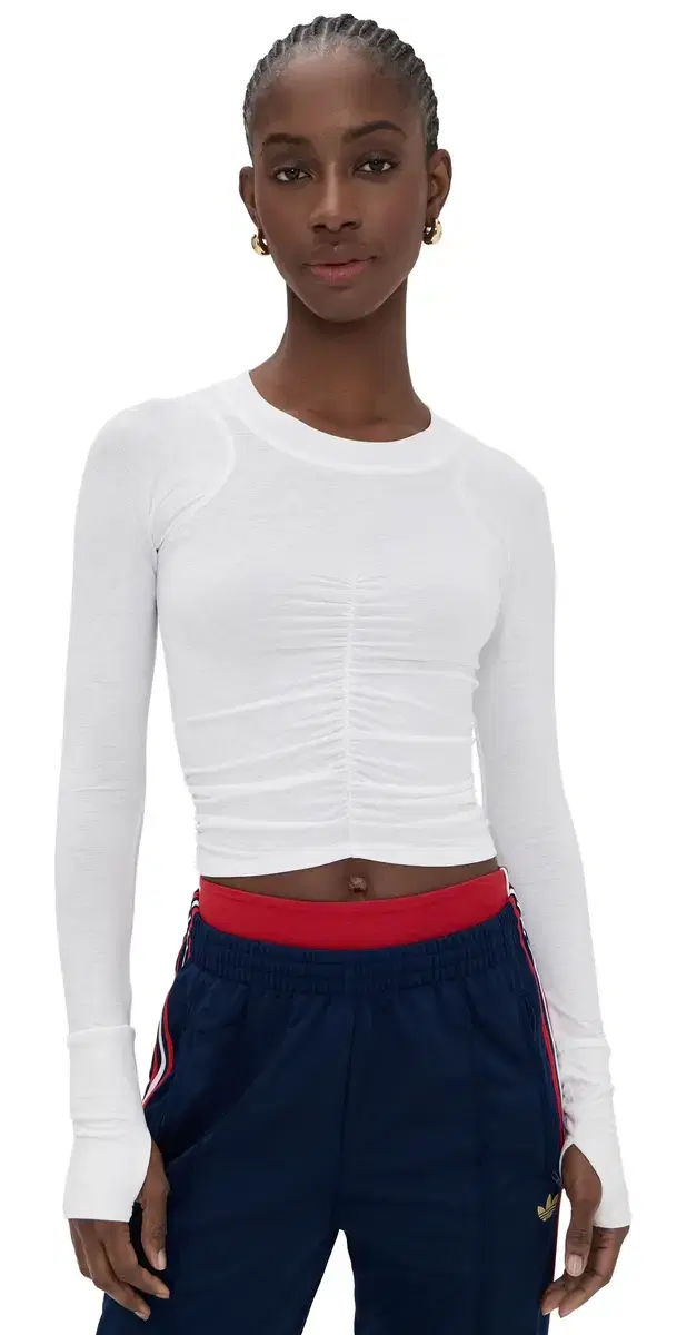 FP Movement Tempo Ruched Long leeve Tee White