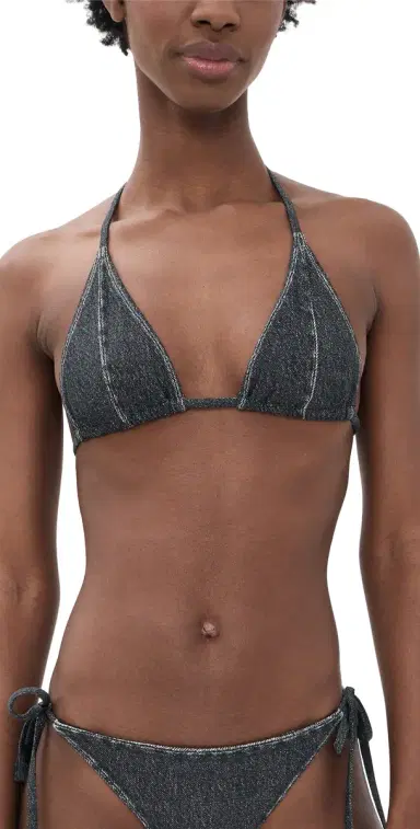 rag & bone Miramar Triangle String Bikini Top Washed Black | Thumbnail 1 rag & bone Miramar Triangle String Bikini Top Washed Black | Thumbnail 1
