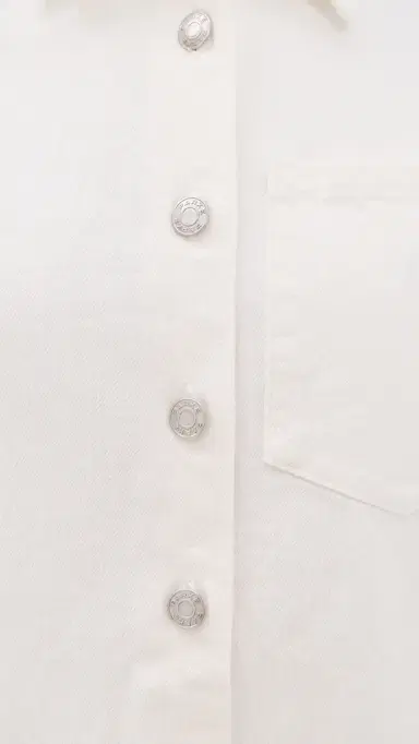 PARKE Short Sleeve Denim Romper White M | Thumbnail 6