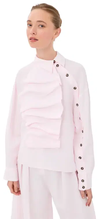 A.W.A.K.E. MODE A. W.A. K.E. MODE Voluminous Bib-Front Shirt | Thumbnail 1 A.W.A.K.E. MODE A. W.A. K.E. MODE Voluminous Bib-Front Shirt | Thumbnail 1