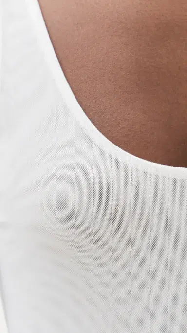 L'AGENCE Kalea coop Neck Tank Thong Bodysuit White | Thumbnail 6