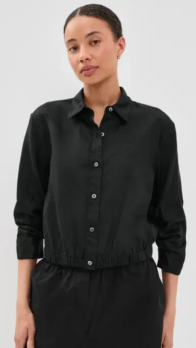Theory Fixed Sleeve Cropped Shirt black - 001 | Thumbnail 2