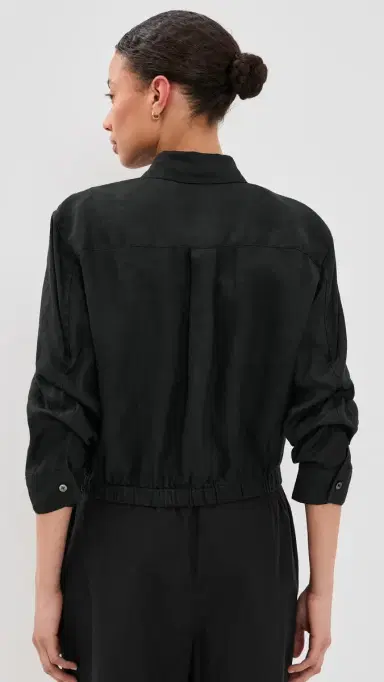 Theory Fixed Sleeve Cropped Shirt black - 001 | Thumbnail 3