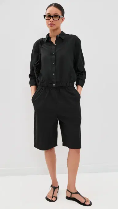Theory Fixed Sleeve Cropped Shirt black - 001 | Thumbnail 5
