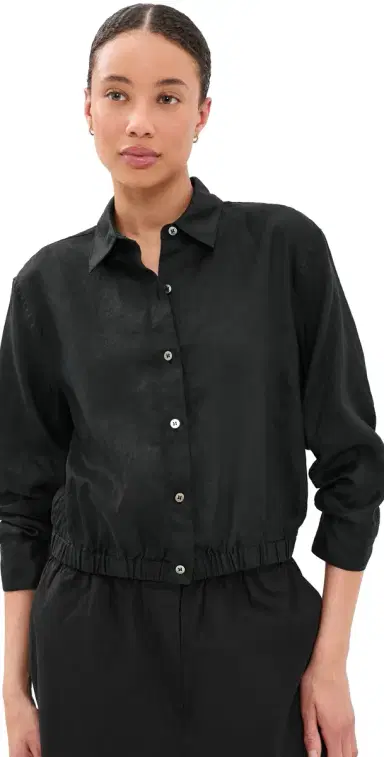Theory Fixed Sleeve Cropped Shirt black - 001 | Thumbnail 1