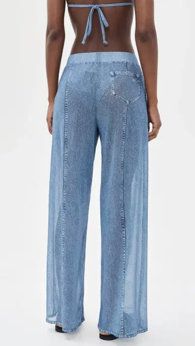 rag & bone Miramar Mesh Wide Leg Pants Washed Blue | Thumbnail 3