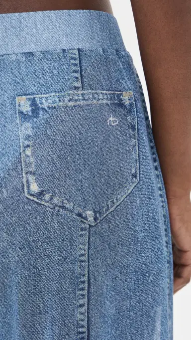 rag & bone Miramar Mesh Wide Leg Pants Washed Blue | Thumbnail 6