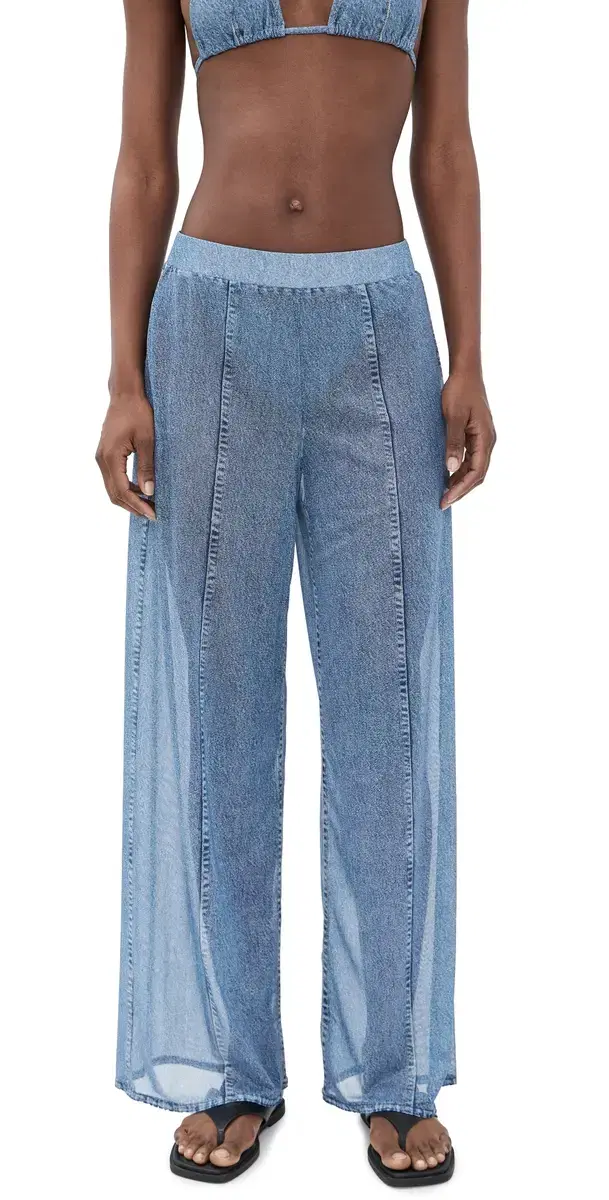 iramar esh Wide Leg Pants Washed Blue