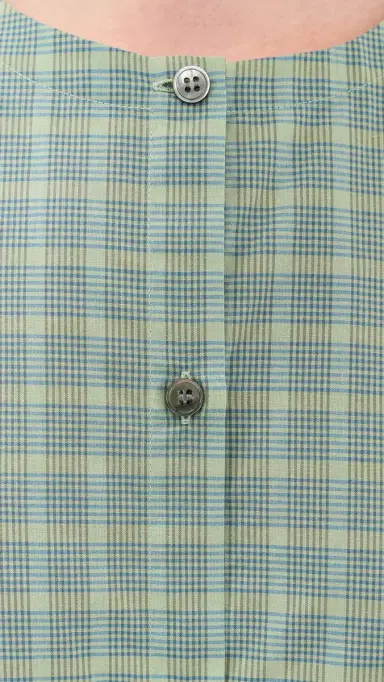 Theory laid Button Down Tank Top Green Multi - V52 | Thumbnail 6