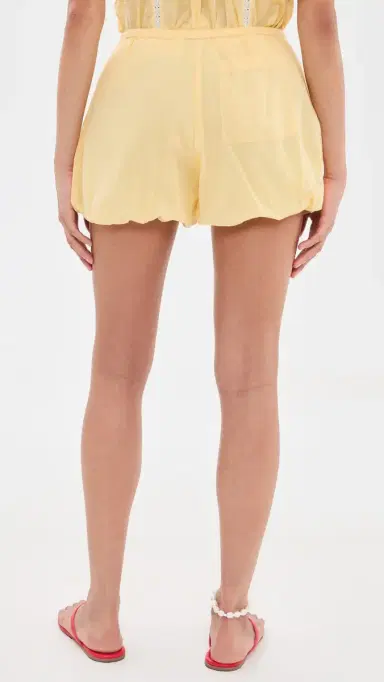 Damson Madder Maura Lace Trim Shorts Butter 8 | Thumbnail 3