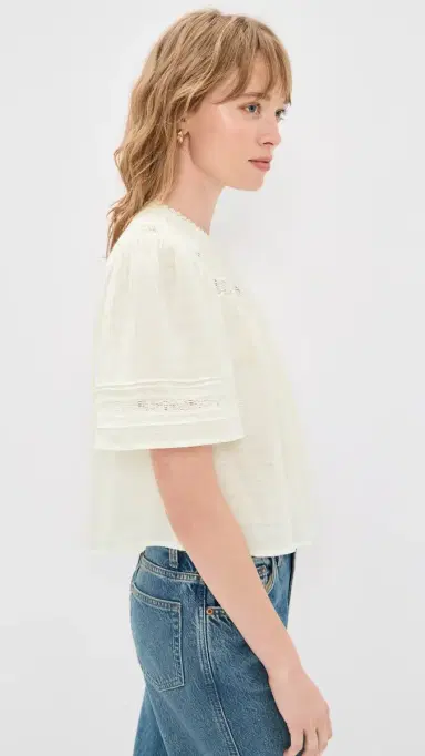 PAIGE Pasadena Blouse Ivory M | Thumbnail 4