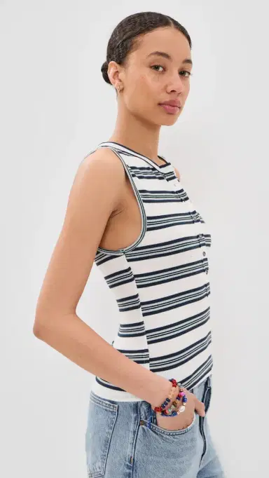 Free People Jamie Henley tripe Tank White Combo | Thumbnail 4 Free People Jamie Henley tripe Tank White Combo | Thumbnail 4