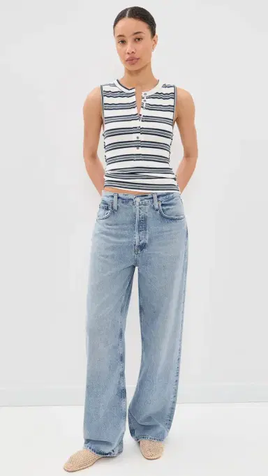 Free People Jamie Henley tripe Tank White Combo | Thumbnail 5 Free People Jamie Henley tripe Tank White Combo | Thumbnail 5