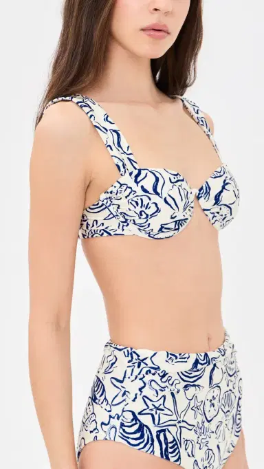 Simkhai Anniston Ruched Cup Bikini Top Blueberry Multi S | Thumbnail 4 Simkhai Anniston Ruched Cup Bikini Top Blueberry Multi S | Thumbnail 4