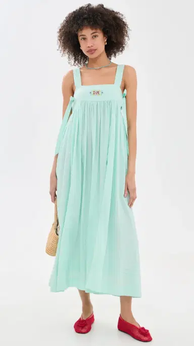 Damson Madder Aspen Midi Night Dress Mint 6 | Thumbnail 2