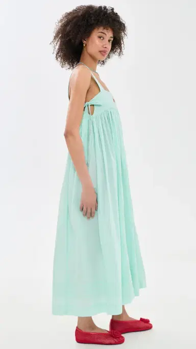 Damson Madder Aspen Midi Night Dress Mint 6 | Thumbnail 4