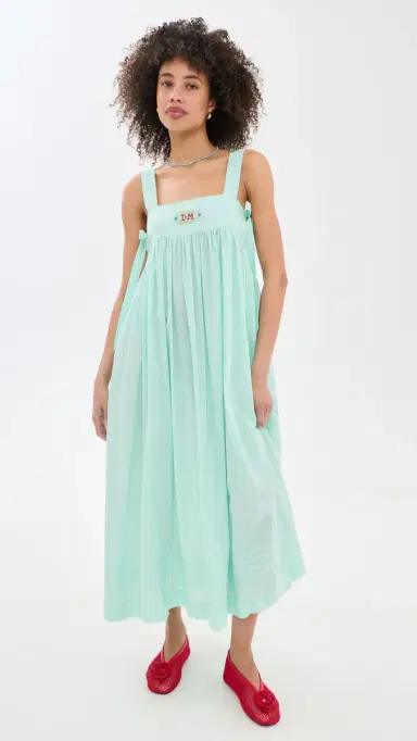 Damson Madder Aspen Midi Night Dress Mint 6 | Thumbnail 5
