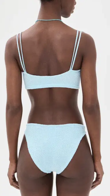 Hunza G Cassie Beaded Bikini Metallic Ice Blue One Size | Thumbnail 3