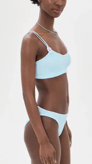 Hunza G Cassie Beaded Bikini Metallic Ice Blue One Size | Thumbnail 4