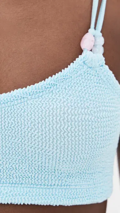 Hunza G Cassie Beaded Bikini Metallic Ice Blue One Size | Thumbnail 6