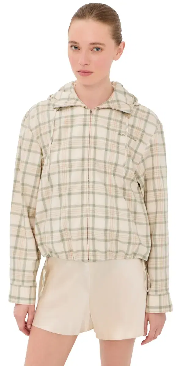 Acne Studios Hooded Check Jacket Green/Orange
