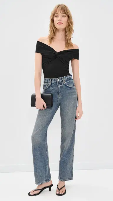 Susana Monaco Off houlder Twist Top Black | Thumbnail 5 Susana Monaco Off houlder Twist Top Black | Thumbnail 5