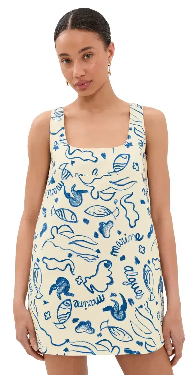 SIMONMILLER ahara Printed Denim Dress Marine Print