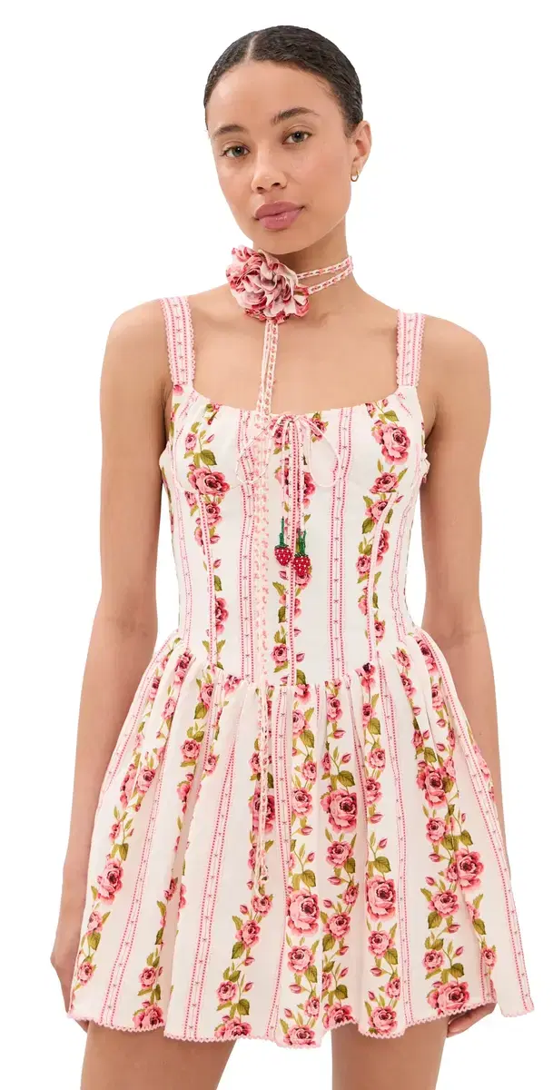 Agua Bendita x toney Clover Lane pring Mini Dress Pamuk