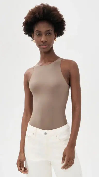 Commando Butter Crew Neck Tank Thong Bodysuit Truffle L | Thumbnail 2