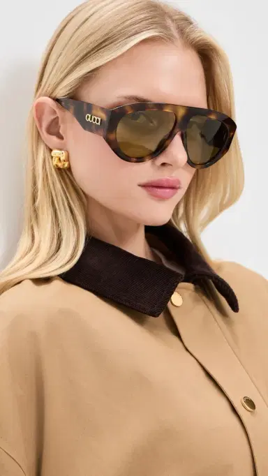 Gucci Signoria Sunglasses Havana-Havana-Green One Size | Thumbnail 3