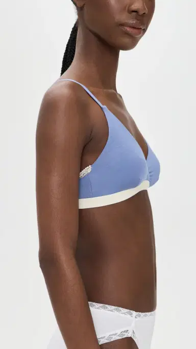 Stripe & Stare The Crossover Bra Denim Blue/Buttercream | Thumbnail 4