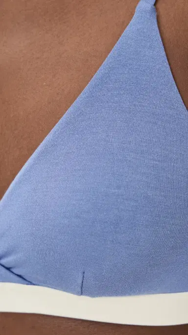 Stripe & Stare The Crossover Bra Denim Blue/Buttercream | Thumbnail 5