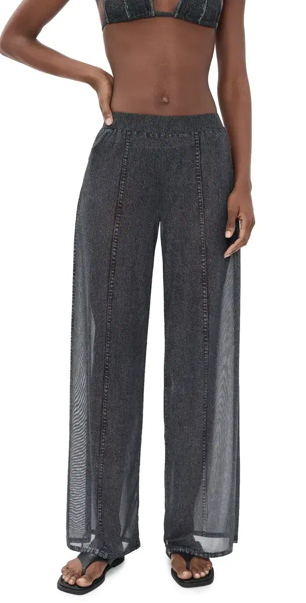 rag & bone iramar esh Wide Leg Coverup Pants Washed Black