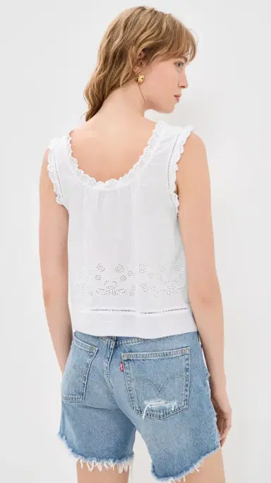 Madewell The Embroidered Leah Top White | Thumbnail 3