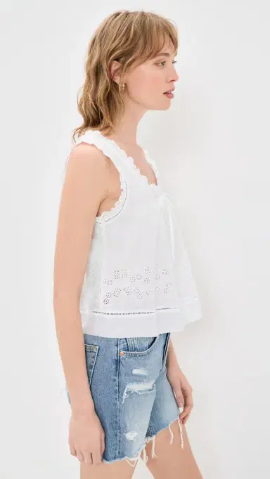 Madewell The Embroidered Leah Top White | Thumbnail 4