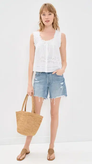 Madewell The Embroidered Leah Top White | Thumbnail 5