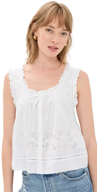 Madewell The Embroidered Leah Top White | Thumbnail 1