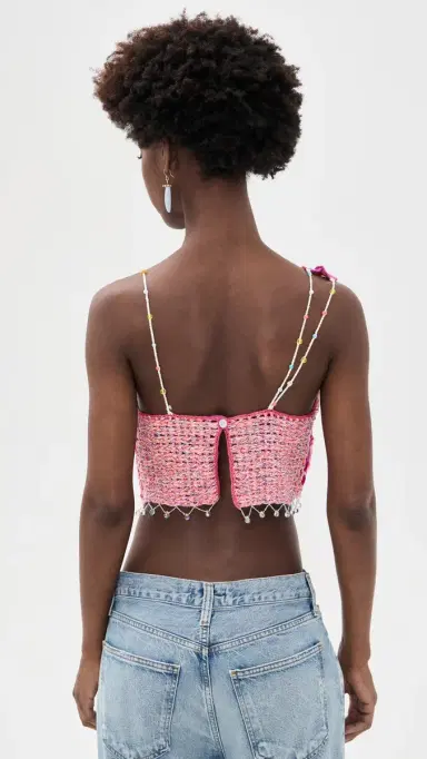 Free People Fiorella Crochet Tank Pink olace Combo | Thumbnail 3 Free People Fiorella Crochet Tank Pink olace Combo | Thumbnail 3
