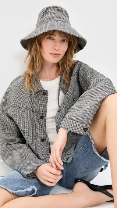 rag & bone Harper Sun Hat Black Gingham S/M | Thumbnail 3 rag & bone Harper Sun Hat Black Gingham S/M | Thumbnail 3