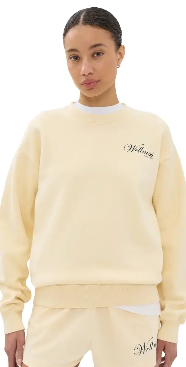 Sporty & Rich Avenue Crew Neck weatshirt Almond Navy