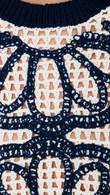 Madewell Floral-Embroidered Open-titch Sweater Navy Floral Embroidery | Thumbnail 6