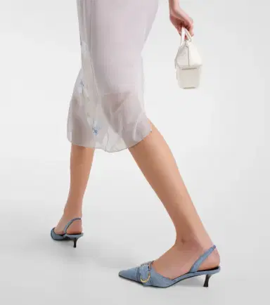Givenchy Voyou denim slingback pumps | Thumbnail 6