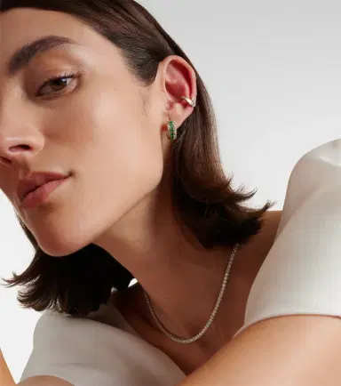 Anita Ko Lola 18kt gold earrings with emeralds and diamonds | Thumbnail 2 Anita Ko Lola 18kt gold earrings with emeralds and diamonds | Thumbnail 2
