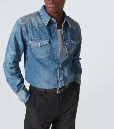 Givenchy Logo embroidered denim shirt | Thumbnail 2